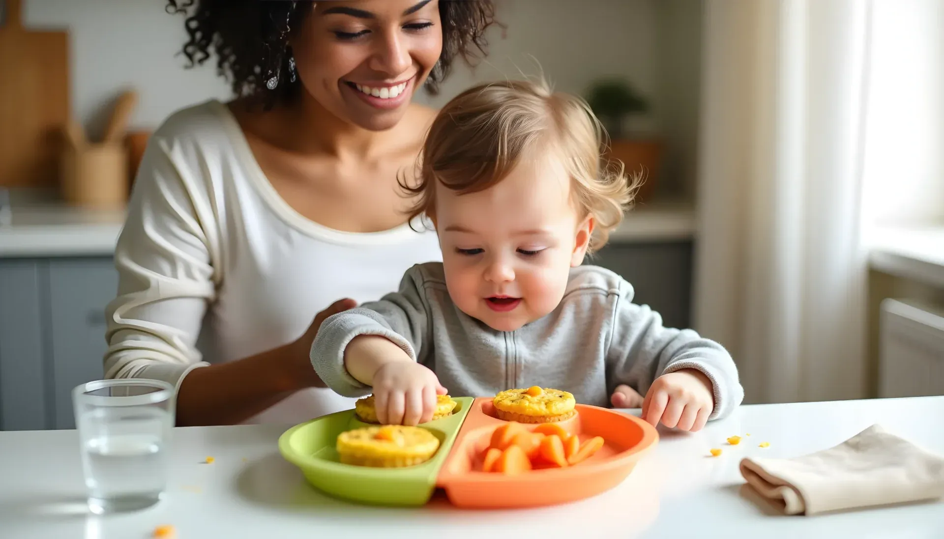 Parent and toddler enjoying colorful toddler meal ideas together